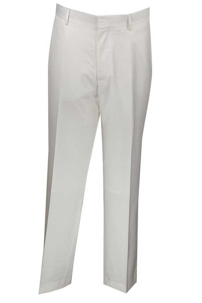 Mens Slim Fit Wool Feel Flat Front Dress Slacks in Khaki by Vinci