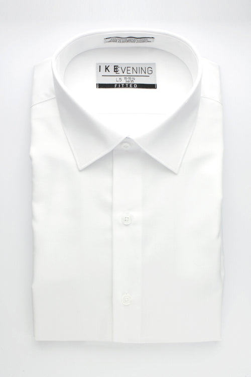 Evening Twill White Laydown Tuxedo Shirt by Ike Behar