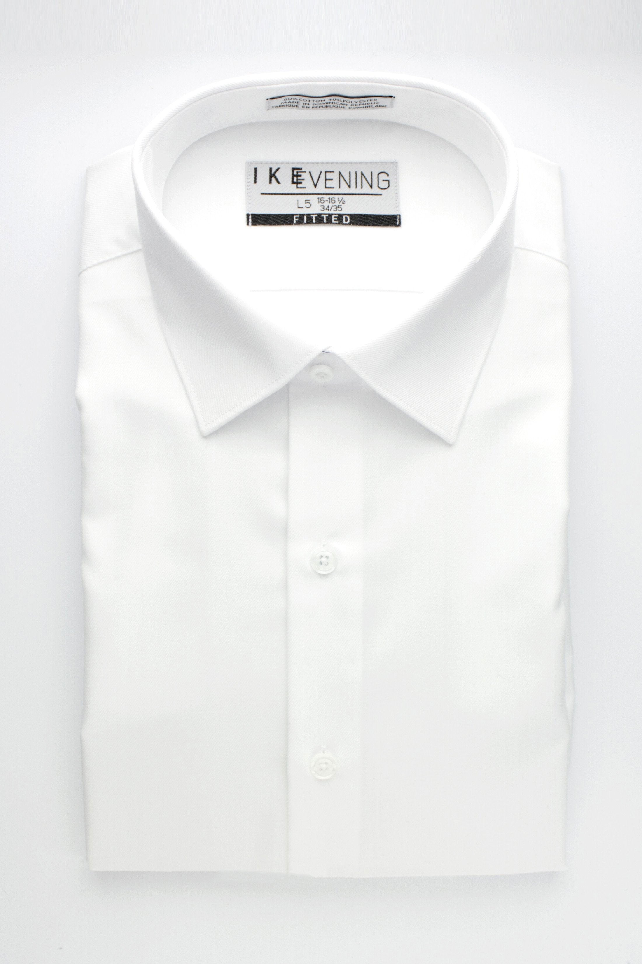 Evening Twill White Laydown Tuxedo Shirt by Ike Behar