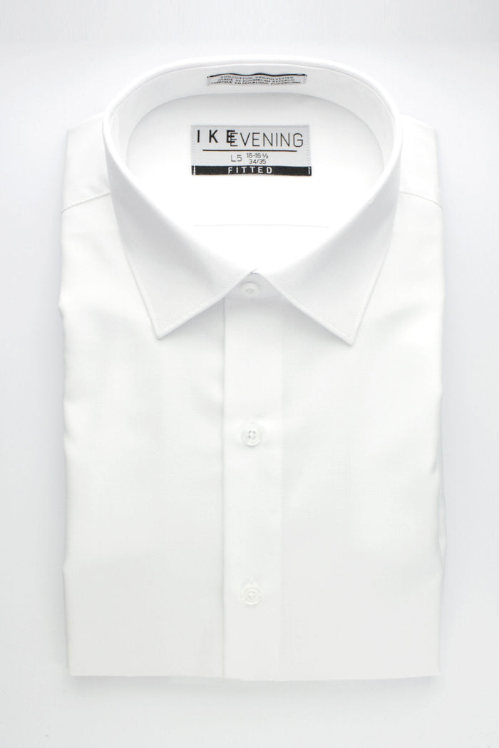 Evening Twill White Laydown Tuxedo Shirt by Ike Behar