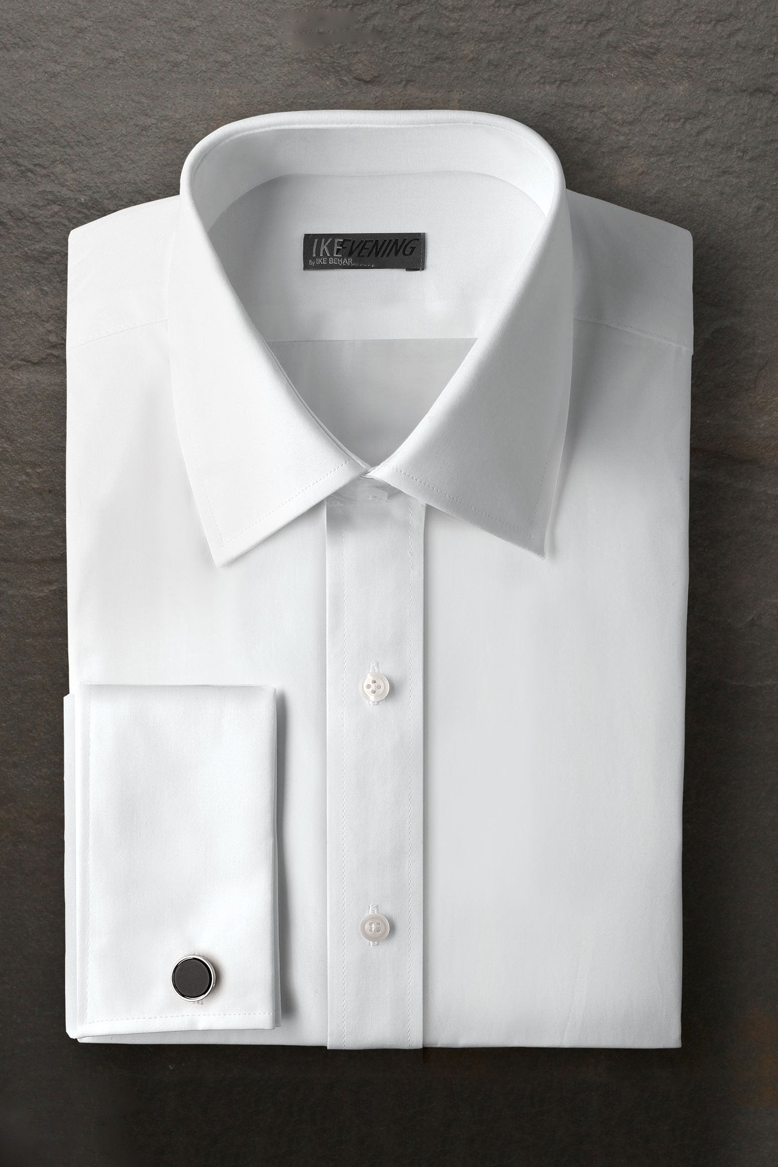 Marshall White Laydown Tuxedo Shirt by Ike Behar