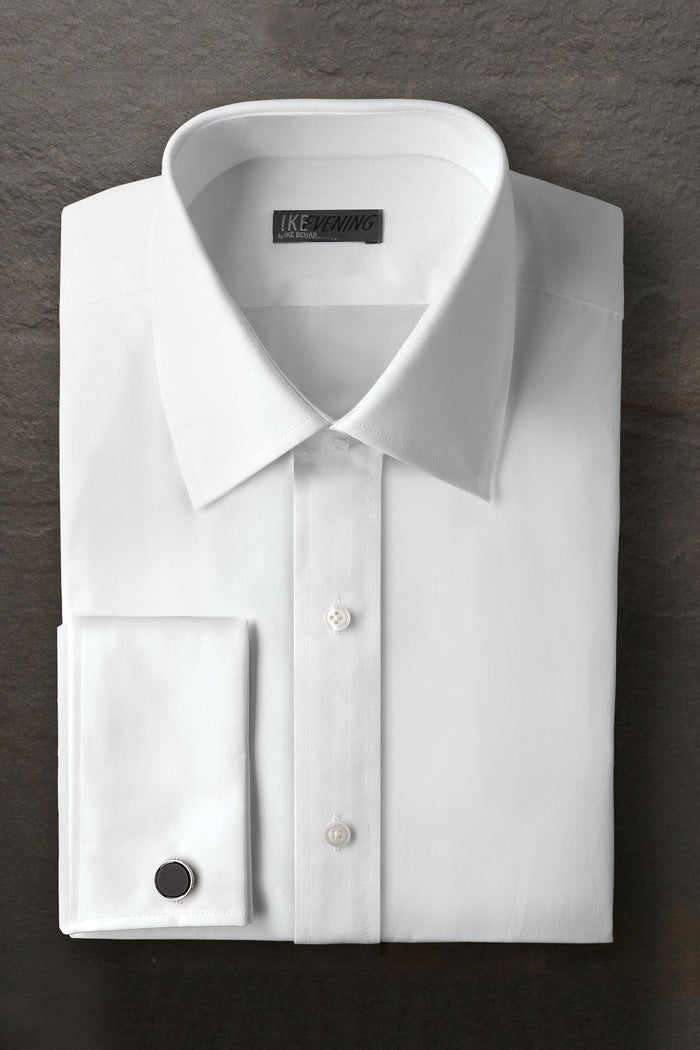 Marshall White Laydown Tuxedo Shirt by Ike Behar