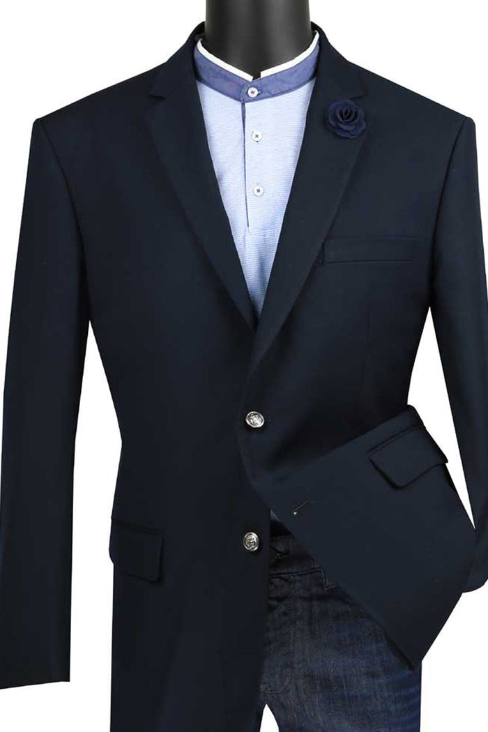 Mens Classic Wool Feel Blazer Sports Coat in Medium Grey by Vinci