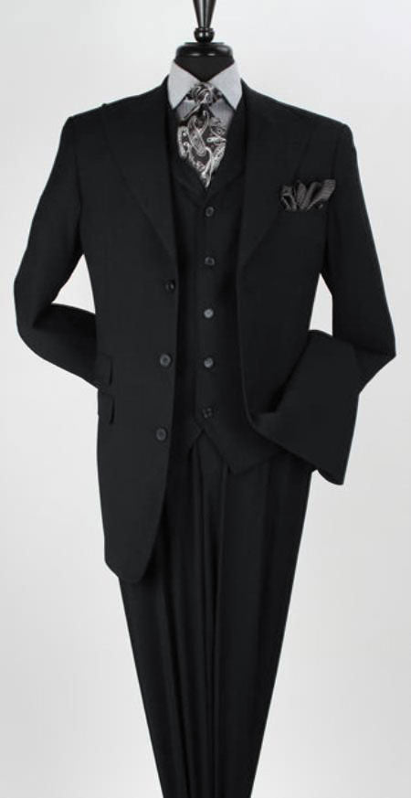 Mens Charcoal Vested Suits