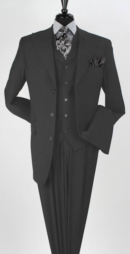 Mens Gray Vested Suits