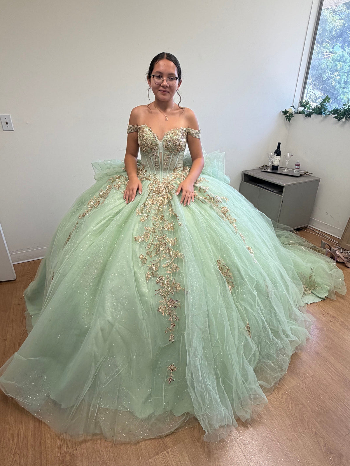 Quinceanera Dress Sweetheart Ruffles Sequin Prom Gown Germoso vestido - Vestidos de 15 años LK272