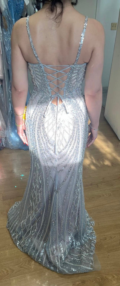 Long Evening Dress Sleeveless Mesh Gala Gown By Royal Queen RQ8149