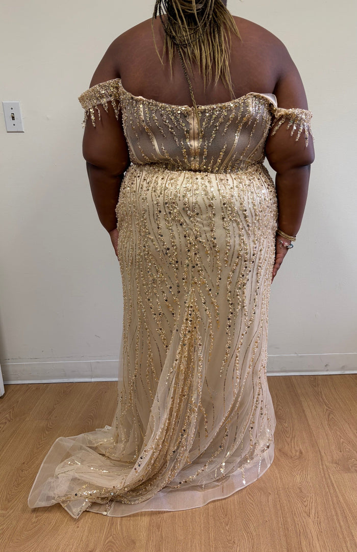 Long Sequins Prom Dress Off-Shoulder Evening Gown & Plus Size By MQ2132-New Collection