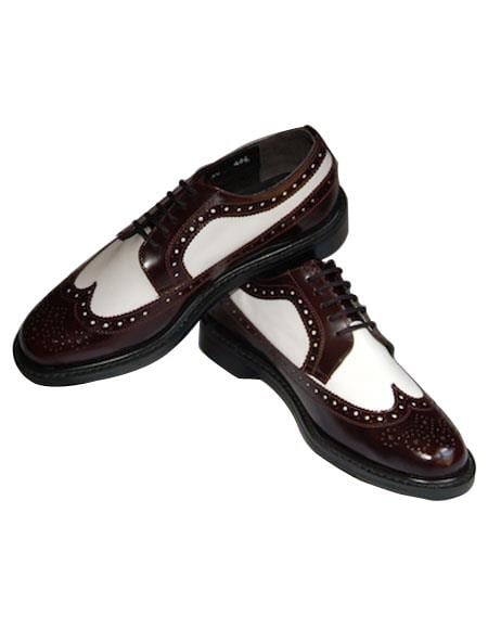 Groom Wedding Shoes - Tuxedo Shoes in Burgundy and White by PROMTUXEDO