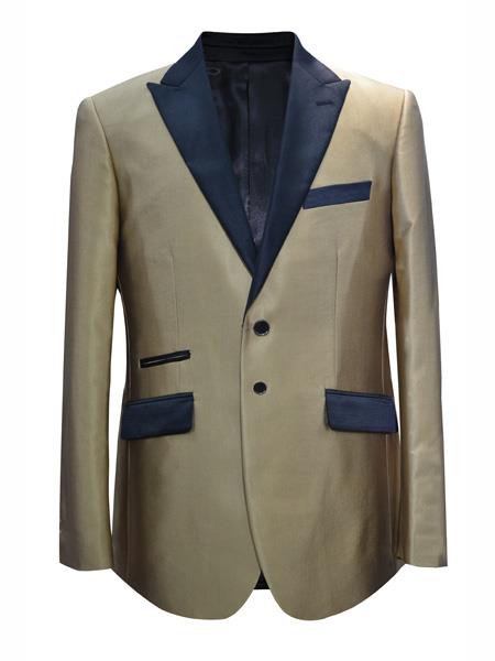 Men's 2 Button Champagne Sport Coat Blazer mensusain