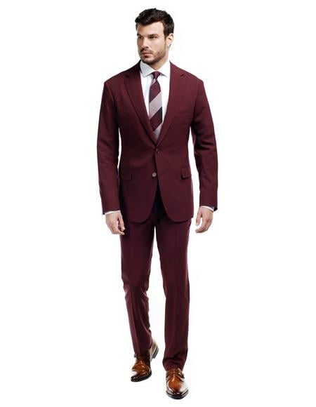 WTXVelvet2BV Men's Burgundy ~ Maroon Suit Velvet Men's blazer Jacket & Pants (Matching) mensusain