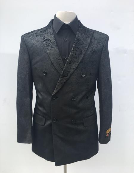 Men's Velvet Fabric Paisley Sport Coat Blazer Side Vented Regular Fit mensusain