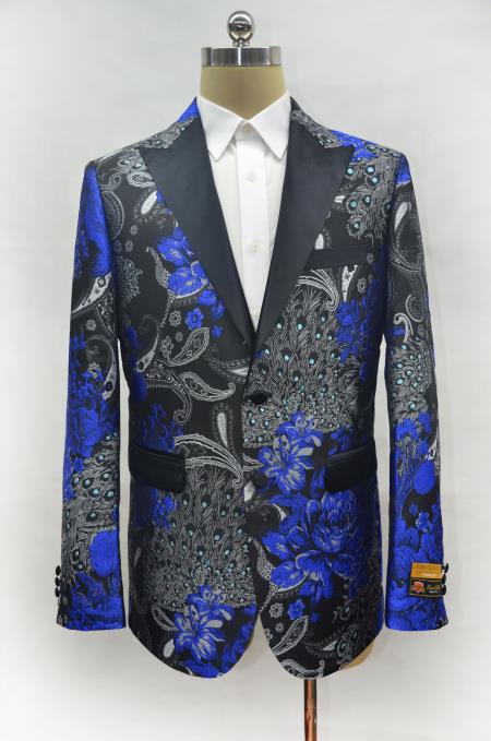 Men's Royal Two Button  Designer Fashion Dress Casual Blazer On Sale Peak Lapel Prom 2026 Blazer