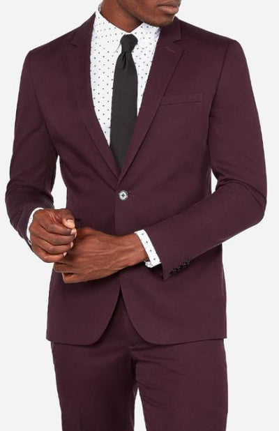 Guys Burgundy Two Flap Front Pockets Outfit New Trendy mensusain