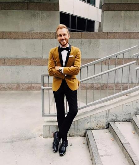 Gold And Black Velvet velour Jacket by mensusain