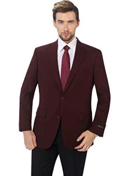 Men's Burgundy Classic Fit Sport Coat mensusain