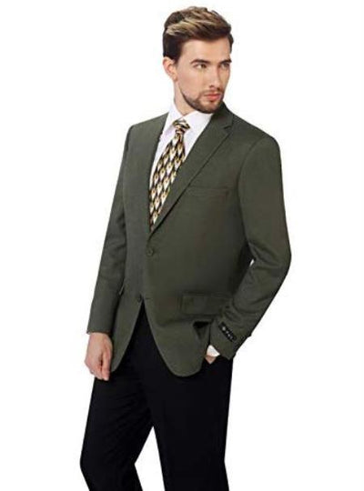 Men's Classic Fit Sport Coat Suit Jacket Blazer Olive mensusain