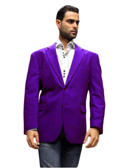 Purple velour Men's blazer Jacket Fabric Sport Coat by mensusain