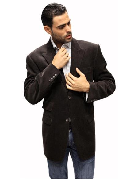 Velour Men's blazer Jacket Brown Velvet Fabric Solid Sport Coat 2 Button with Back Vent Online Sale Cleara by menssuitsatlantain