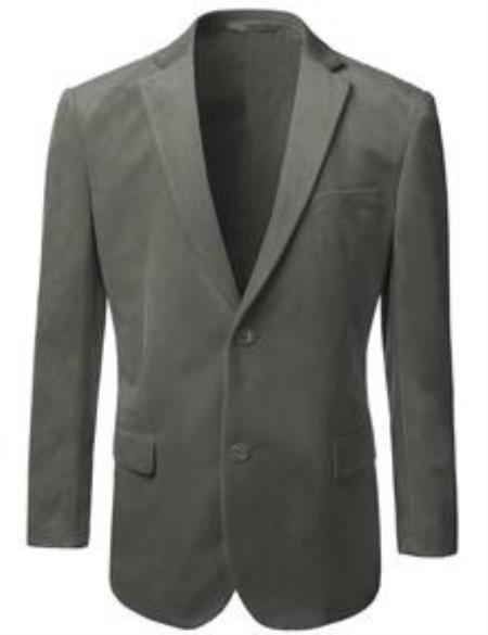 Men's American Regular-Fit 2 Button velour Men's blazer Jacket Gray by mensitalyin