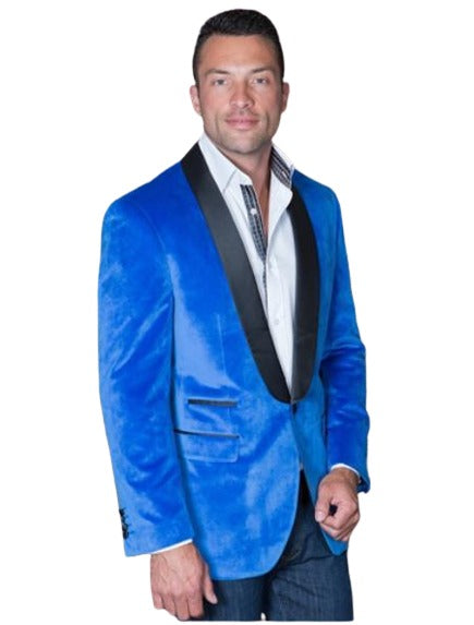 Sport Coat Jacket Men's Royal Shawl Collar velour Men's blazer Jacket by mensusain
