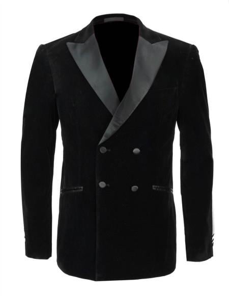 Men's Black Velvet Coat velour Men's blazer Jacket by mensitalyin