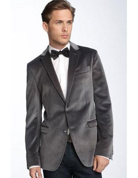 Men's Gray ~ Grey 2 Button Cheap Priced Designer Fashion Dress velour Blazer Jacket For Men On Sale Men's blazer by mensitalyin