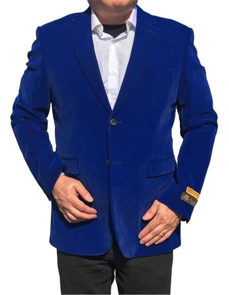 Royal Blue Velvet ~ Velour Blazer ~ Sport Coat velour Men's blazer Jacket Available by mensusain