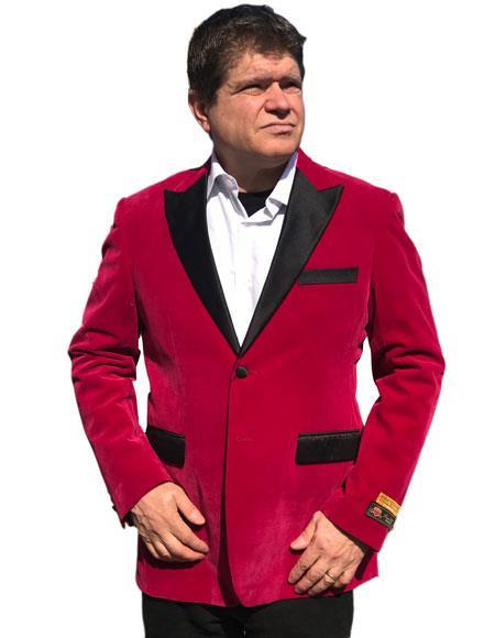 Men's Hot Pink ~ Fuchsia velour Men's blazer Jacket ~ Sport coat by mensitalyin