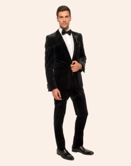 Men's Black velour Men's blazer Jacket by mensitalyin