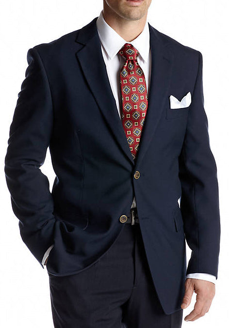 Portly Navy Blazer Executive Fit Suit - Mens Portly Suit by mensusa