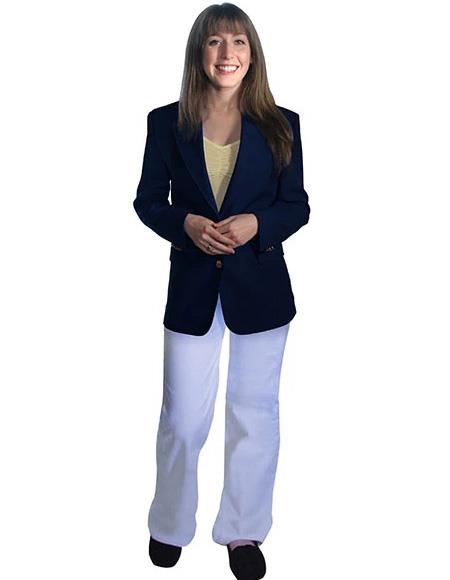Two Button women Blazer In Navy by Mensusain
