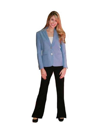 Two Button women Blazer In Carolina Blue by mensusain