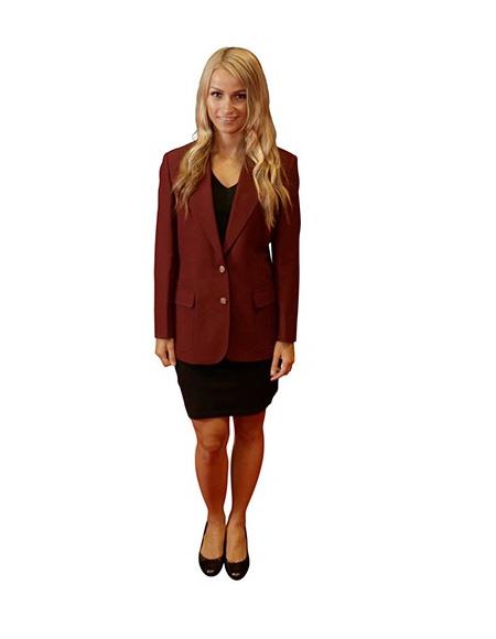 Two Button women Blazer In Burgundy by mensusain