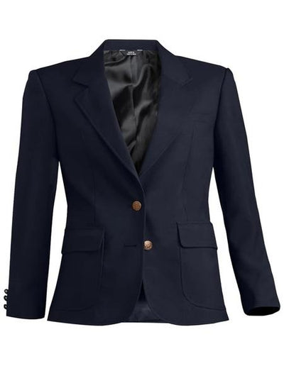 Two Button Solid Pattern Navy Women Blazer by Mensusain