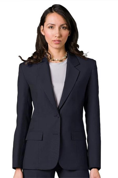 Two Button Solid Pattern Women Blazer In Navy by mensusain