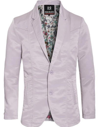 Men's Slim Fit Western Blazer Sport Coat Silver Sacos Vaqueros Para Hombre mensusain