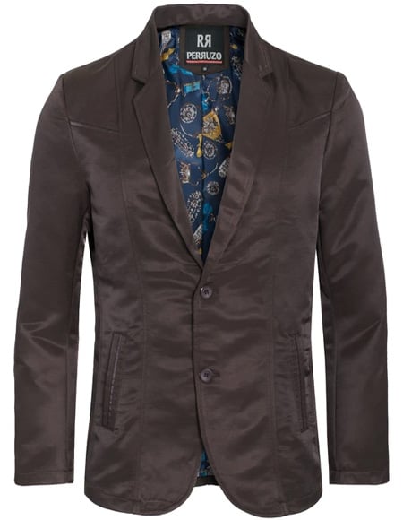 Men's Slim Fit Western Blazer Sport Coat Coffee Sacos Vaqueros Para Hombre mensusain