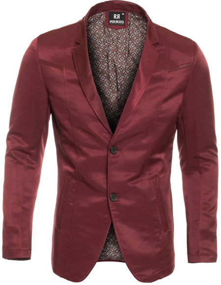 Men's Slim Fit Western Blazer Sport Coat Burgundy Sacos Vaqueros Para Hombre mensusain