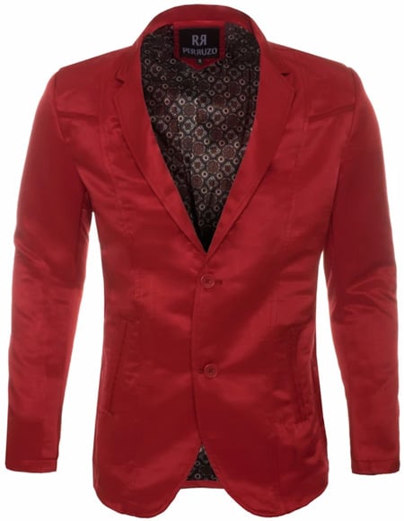 Men's Slim Fit Western Blazer Sport Coat Red Sacos Vaqueros Para Hombre mensusain