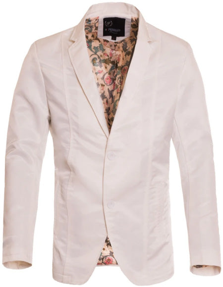 Men's Slim Fit Blazer Sport Coat White Sacos Vaqueros Para Hombre by mensusain