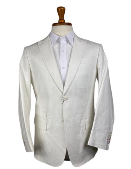 Men's White Color Linen Blazer - Sport Coat mensusain