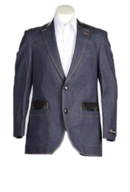 Men's Fashion 2 Button Denim blazer