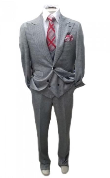 Rossiman Men’s Dress Suit - Timeless Classic Formal Suit for Men - Italian Tailored Luxury Slim Fit Design by USA Men's Outlet