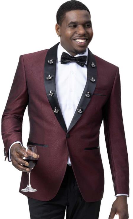 Mens Wine and Black Blazer mensusain