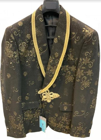 Black and Gold Tuxedo - Mens Gold Blazer by mensusain