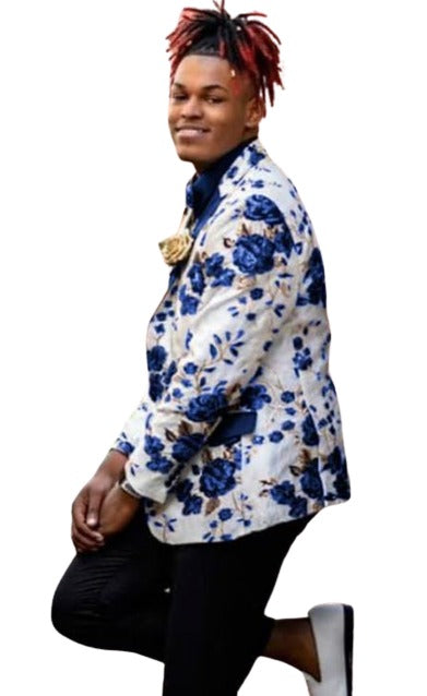 Paisley Floral Sport Coat - Prom 2026 Blazer + Matching Bowtie - Tuxedo Jacket by mensusa