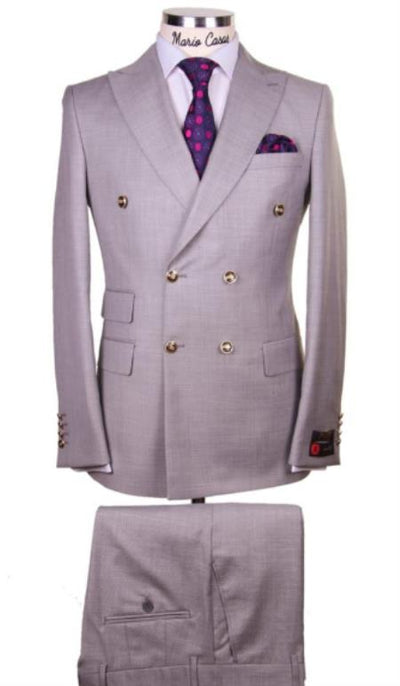 Slim Fitted Cut Mens Dark Gray Double Breasted Blazers - Double Breasted Sport Coat mensusa