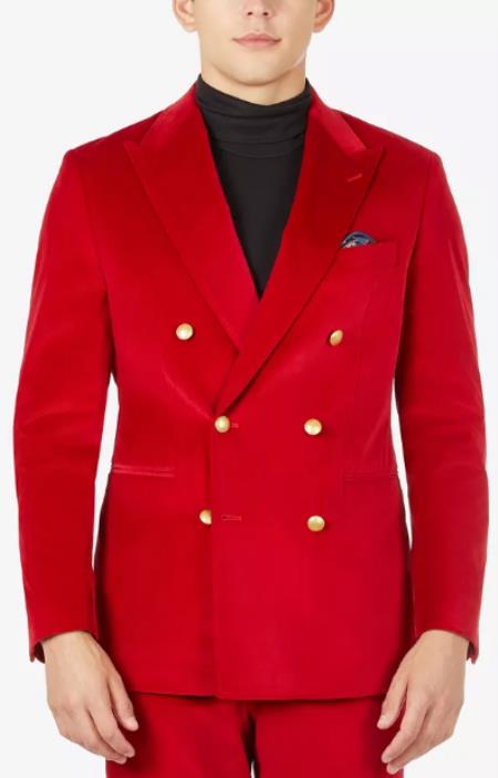 Mens Velvet Double Breasted Blazer by mensusain