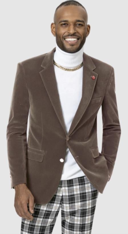 Mens Blazer Taupe mensusain